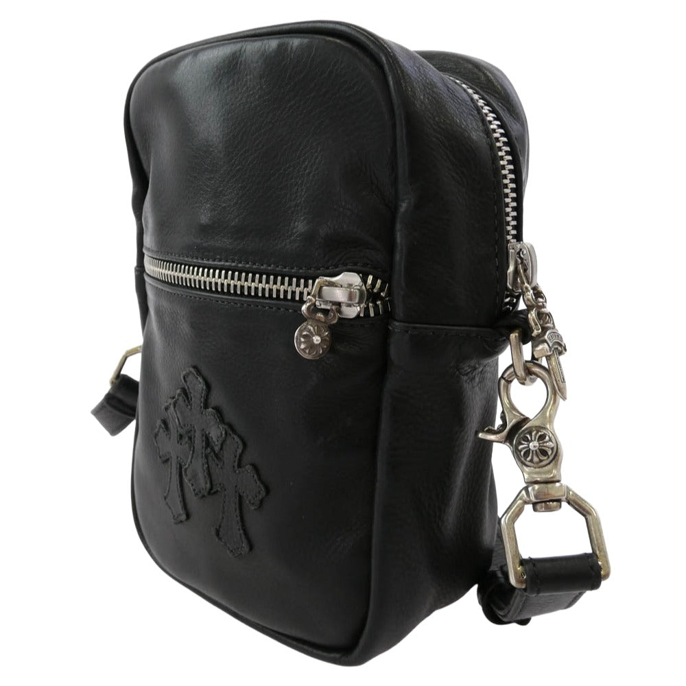 CHROME HEARTS クロムハーツ（原本無） TAKA MINI LTHR タカミニ セメタリークロスパッチ レザー ショルダーバッグ ブラック系【中古】