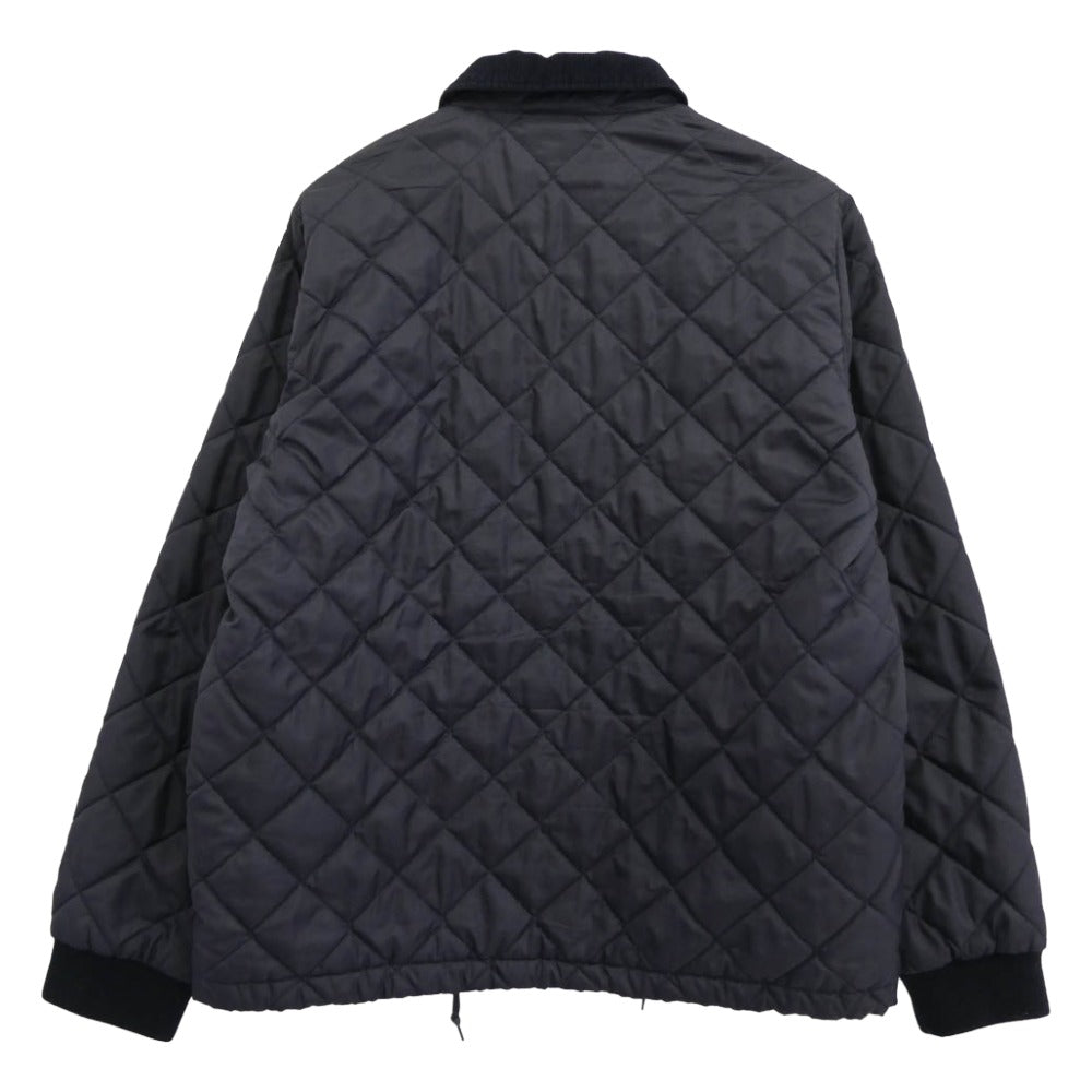 FRED PERRY フレッドペリー SJ5147 x LAVENHAM ラベンハム 英国製 襟コーデュロイ キルティング コーチ ジャケット ネイビー系 M【中古】