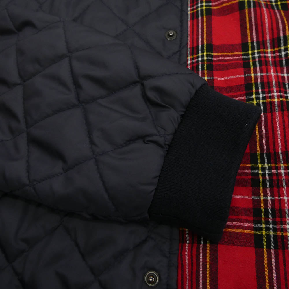 FRED PERRY フレッドペリー SJ5147 x LAVENHAM ラベンハム 英国製 襟コーデュロイ キルティング コーチ ジャケット ネイビー系 M【中古】
