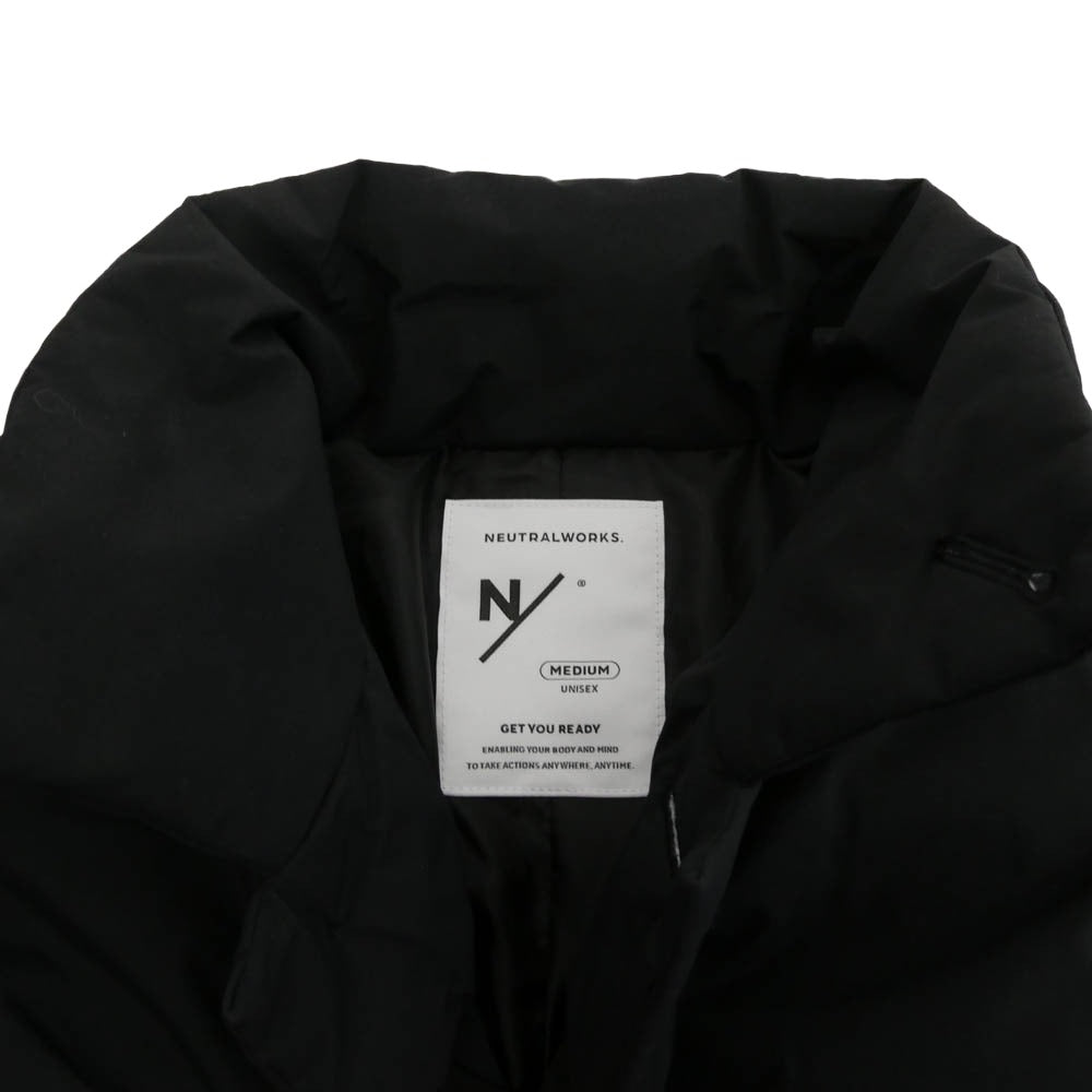 NEUTRALWORKS ニュートラルワークス KSU15342 比翼 2WAYカラー スタンドカラー 光電子 ダウンコート ブラック系 M【中古】