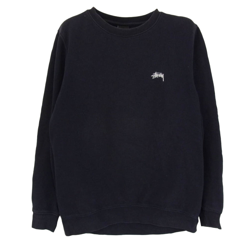 STUSSY ステューシー INTERNATIONAL TRIBE インターナショナルトライブ ロゴ刺繍 バックロゴ クルーネック スウェット トレーナー ブラック系 M【中古】