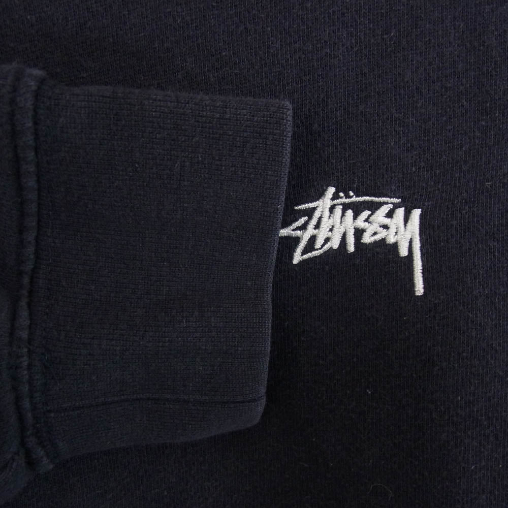 STUSSY ステューシー INTERNATIONAL TRIBE インターナショナルトライブ ロゴ刺繍 バックロゴ クルーネック スウェット トレーナー ブラック系 M【中古】