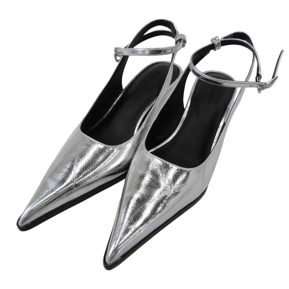 MAISON SPECIAL メゾンスペシャル 21242565502 2way Wedge Sole Pumps ポインテッドトゥ シルバー ヒール パンプス シルバー系 37【中古】