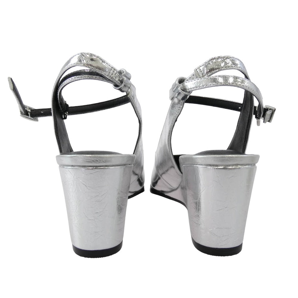 MAISON SPECIAL メゾンスペシャル 21242565502 2way Wedge Sole Pumps ポインテッドトゥ シルバー ヒール パンプス シルバー系 37【中古】