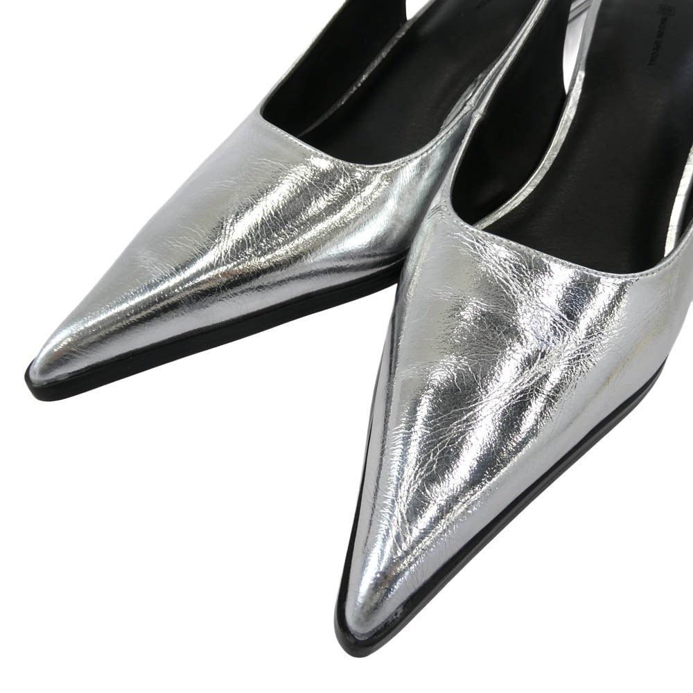 MAISON SPECIAL メゾンスペシャル 21242565502 2way Wedge Sole Pumps ポインテッドトゥ シルバー ヒール パンプス シルバー系 37【中古】