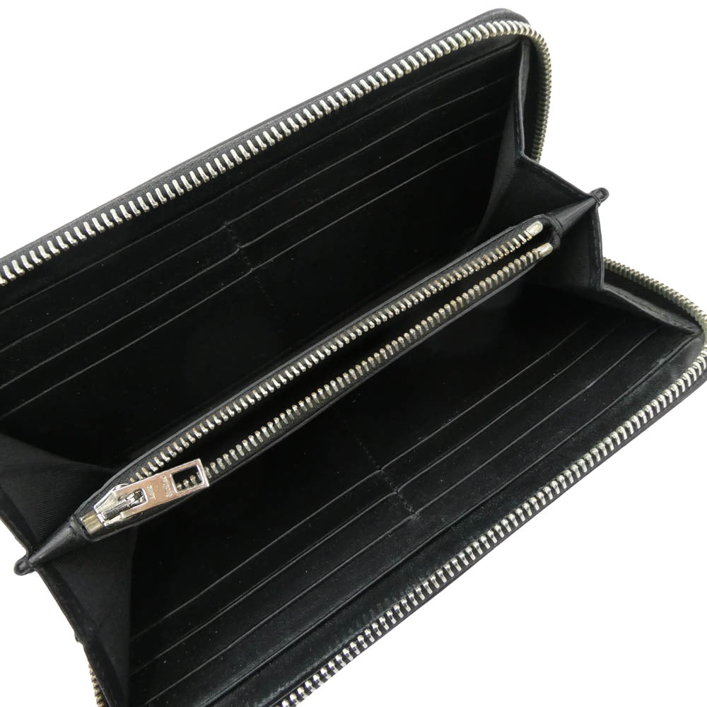 ACNE STUDIOS アクネストゥディオズ ラウンドファスナー レザー ロングウォレット 長財布 ブラック系【中古】