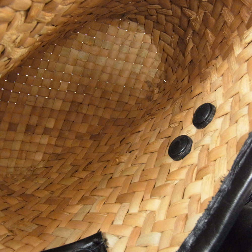 Sacai サカイ 20SS woven style logo patch bucket bag ロゴレザーパッチ かごバッグ 2WAY マルシェ バッグ ブラック系【中古】