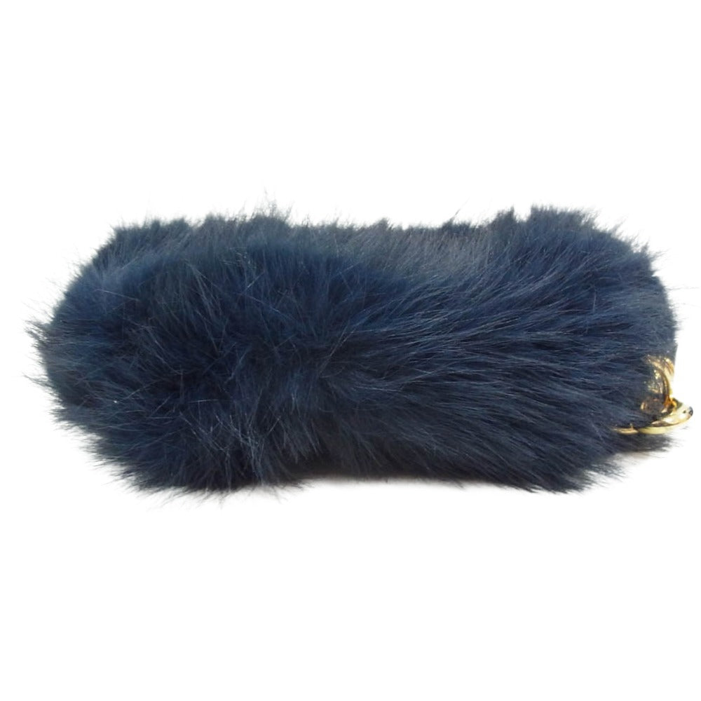 Sacai サカイ Small Pochette Faux Fur フェイクファー ハンドバッグ スモール ポシェット ネイビー系【中古】