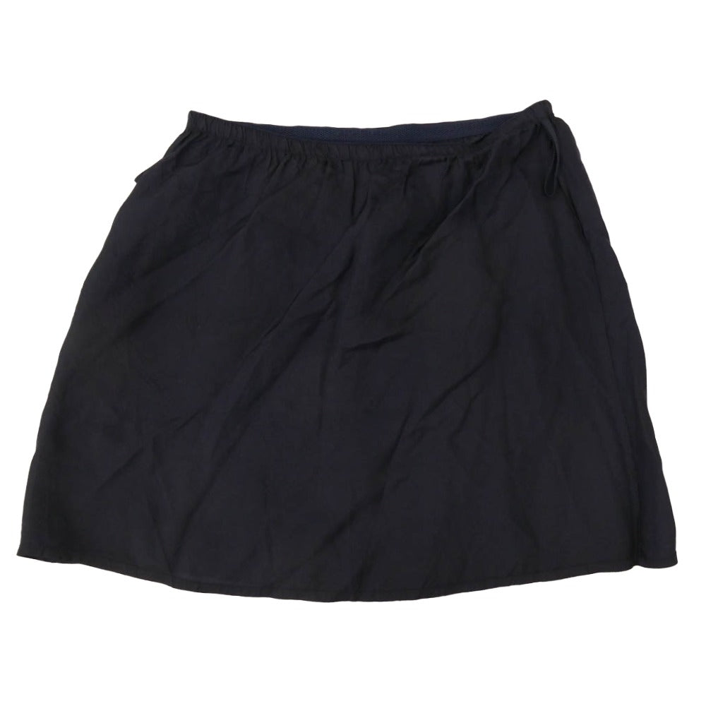 Sacai サカイ 19-04302 Stripe Shirting Skirt プリーツ加工 切替 ストライプ ラップスカート ネイビー系 グリーン系 3【中古】