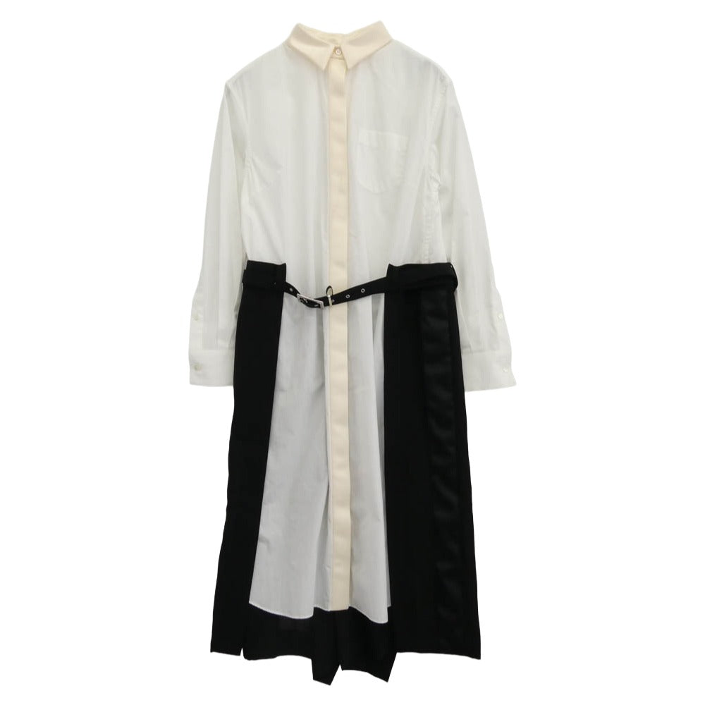 Sacai サカイ 20AW 20-05320 ベルテッドスカート ドッキングワンピース ホワイト系 1【中古】