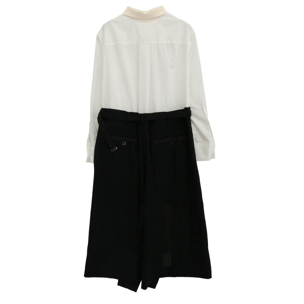 Sacai サカイ 20AW 20-05320 ベルテッドスカート ドッキングワンピース ホワイト系 1【中古】