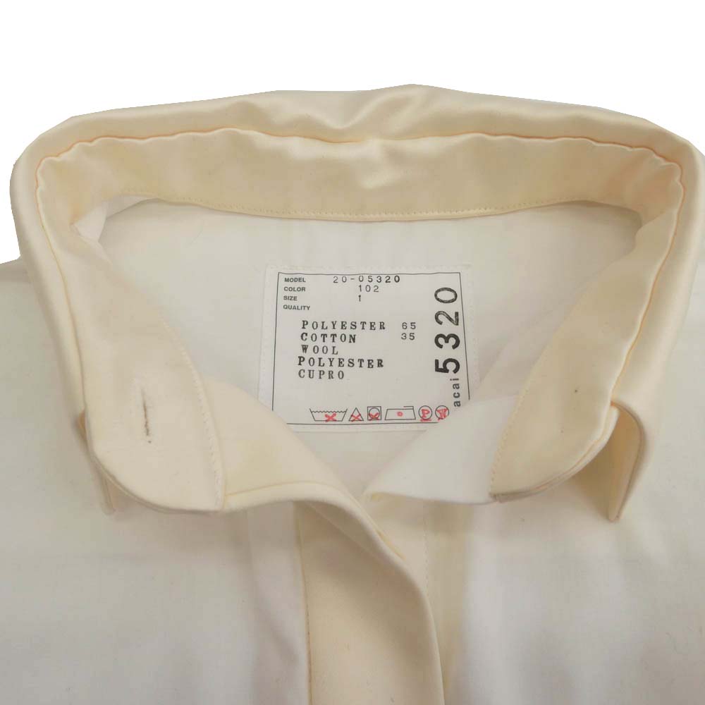 Sacai サカイ 20AW 20-05320 ベルテッドスカート ドッキングワンピース ホワイト系 1【中古】