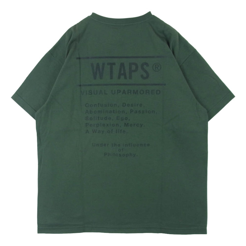 WTAPS ダブルタップス 25SS 251atdt-stm10s Containing 02 SS Cotton OliveDrab コンテイニング コットン オリーブドラブ 半袖 Tシャツ グリーン系 02【新古品】【未使用】【中古】