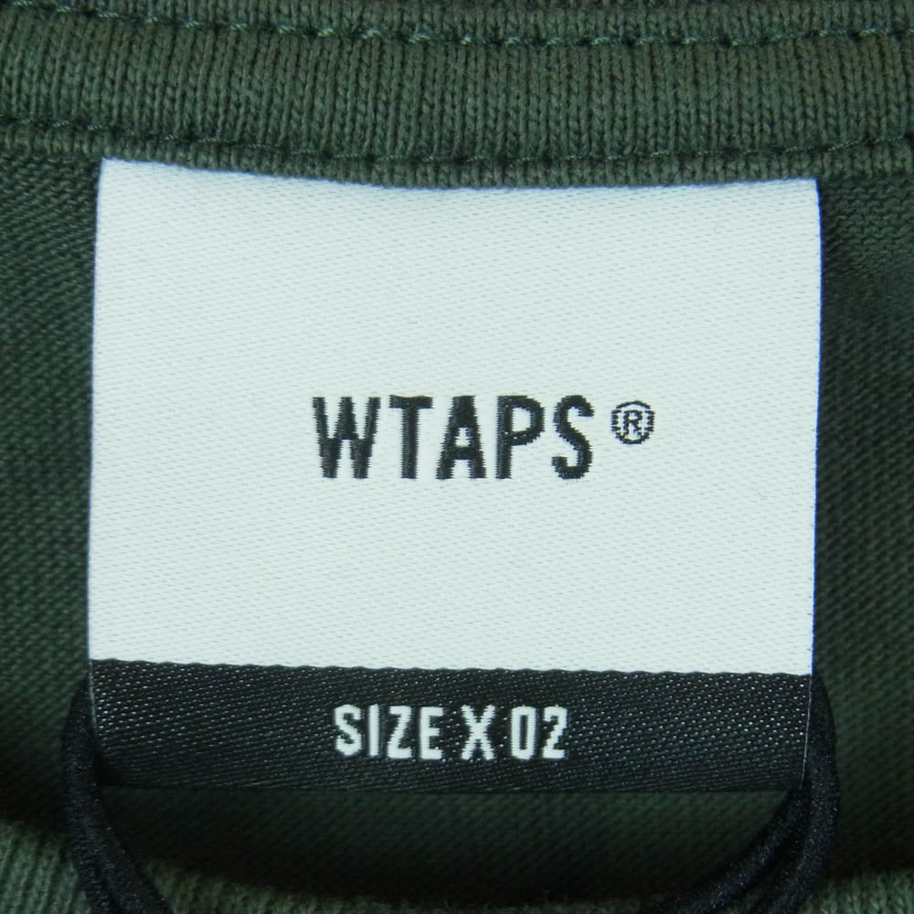 WTAPS ダブルタップス 25SS 251atdt-stm10s Containing 02 SS Cotton OliveDrab コンテイニング コットン オリーブドラブ 半袖 Tシャツ グリーン系 02【新古品】【未使用】【中古】