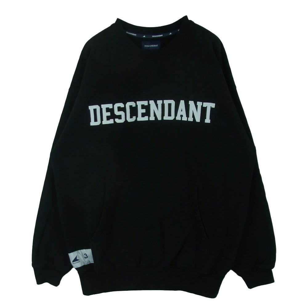 DESCENDANT ディセンダント 24AW 242ATDS-CSM13 DIRT CREW NECK ダート クルーネック パッチ ロゴ コットン 裏起毛 ポケット スウェット ブラック系 3【中古】