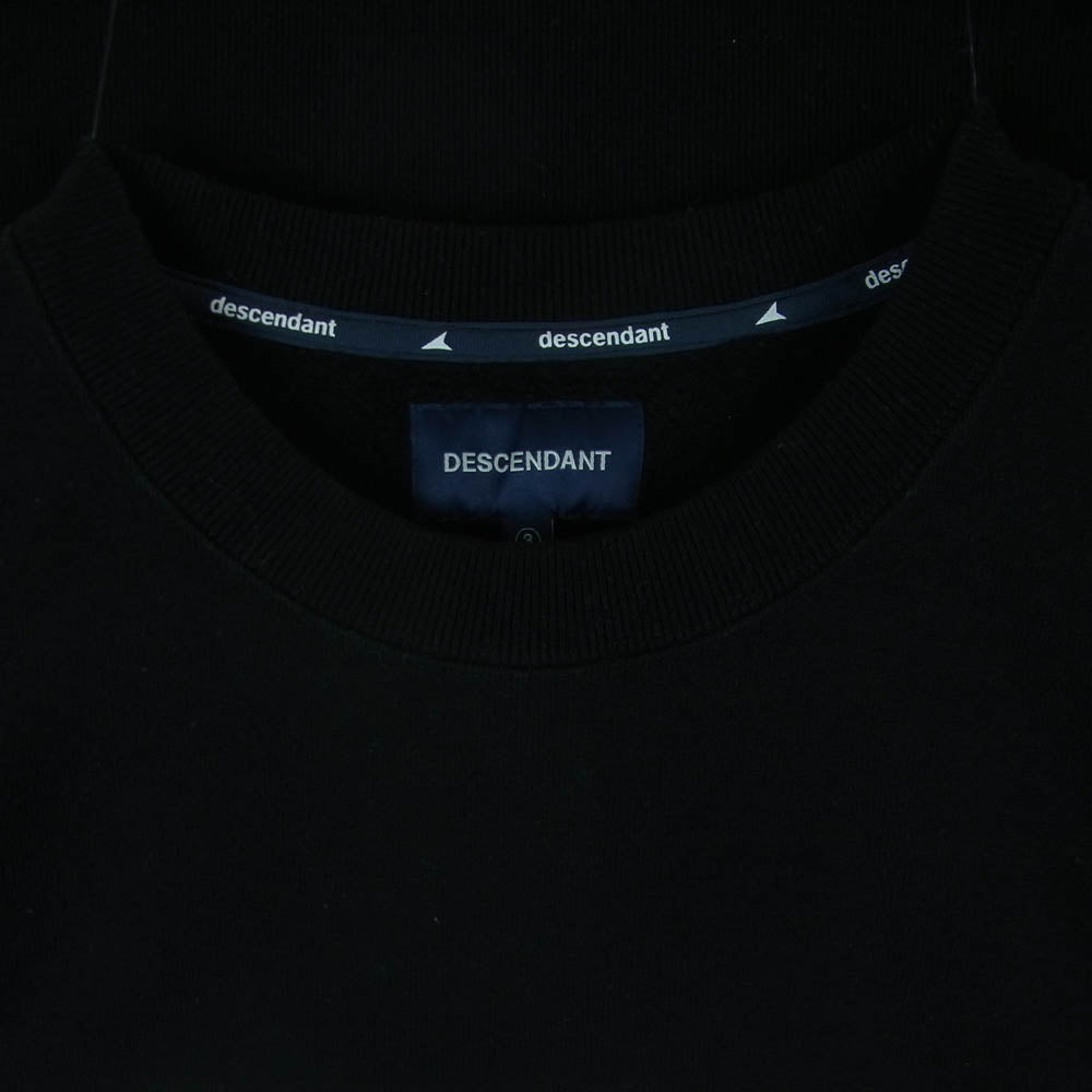 DESCENDANT ディセンダント 24AW 242ATDS-CSM13 DIRT CREW NECK ダート クルーネック パッチ ロゴ コットン 裏起毛 ポケット スウェット ブラック系 3【中古】