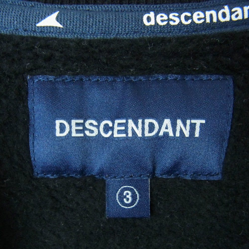 DESCENDANT ディセンダント 24AW 242ATDS-CSM13 DIRT CREW NECK ダート クルーネック パッチ ロゴ コットン 裏起毛 ポケット スウェット ブラック系 3【中古】