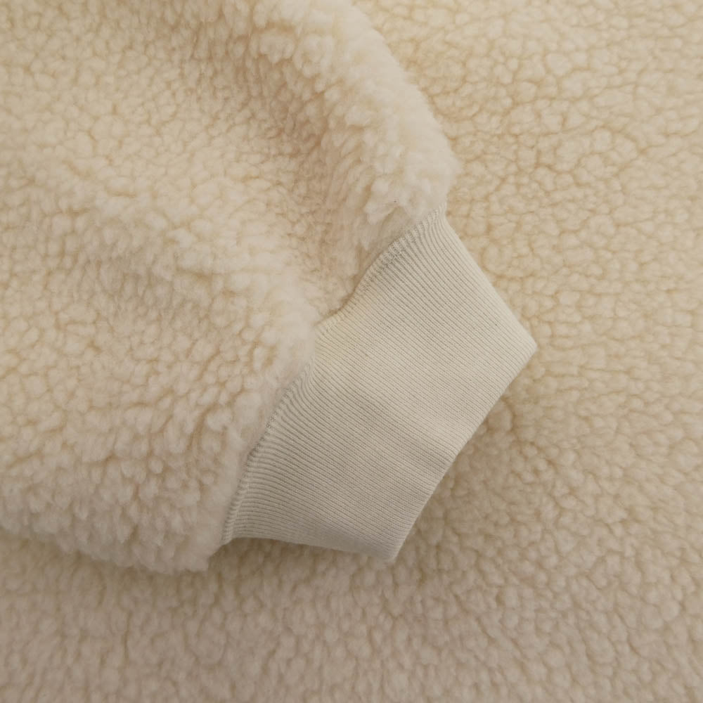 DESCENDANT ディセンダント 24AW 242atds-csm14 HORIZON FLEECE CREW NECK ホライゾン ボア フリース 刺繍 クルーネック アイボリー 3【美品】【中古】