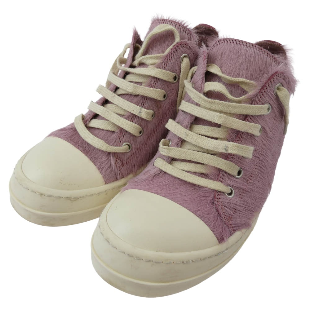Rick Owens リックオウエンス RO01D2891LHL Lido low-top sneakers リド ファー ローカットスニーカー ピンク系 39【中古】