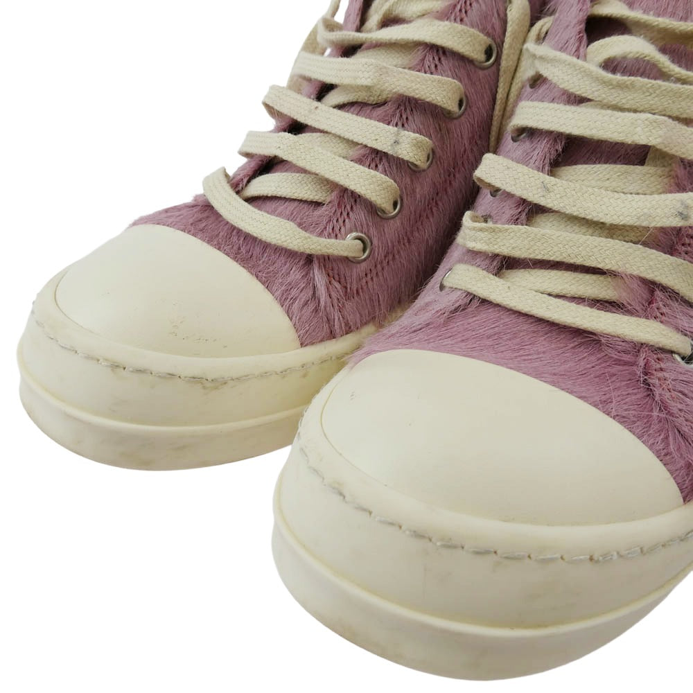 Rick Owens リックオウエンス RO01D2891LHL Lido low-top sneakers リド ファー ローカットスニーカー ピンク系 39【中古】