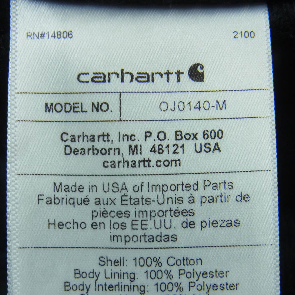Carhartt カーハート OJ0140-M DUCK ACTIVE JACKET ダック アクティブ ジャケット アメリカ製 ダークネイビー系 S【中古】