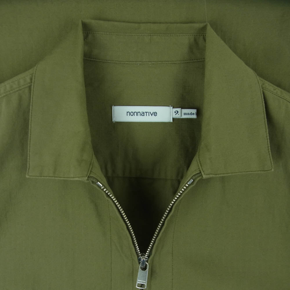nonnative ノンネイティブ NN-S4214 RANCHER S/S SHIRT COTTON RIPSTOP リップストップ 半袖 シャツ グリーン系 2【中古】