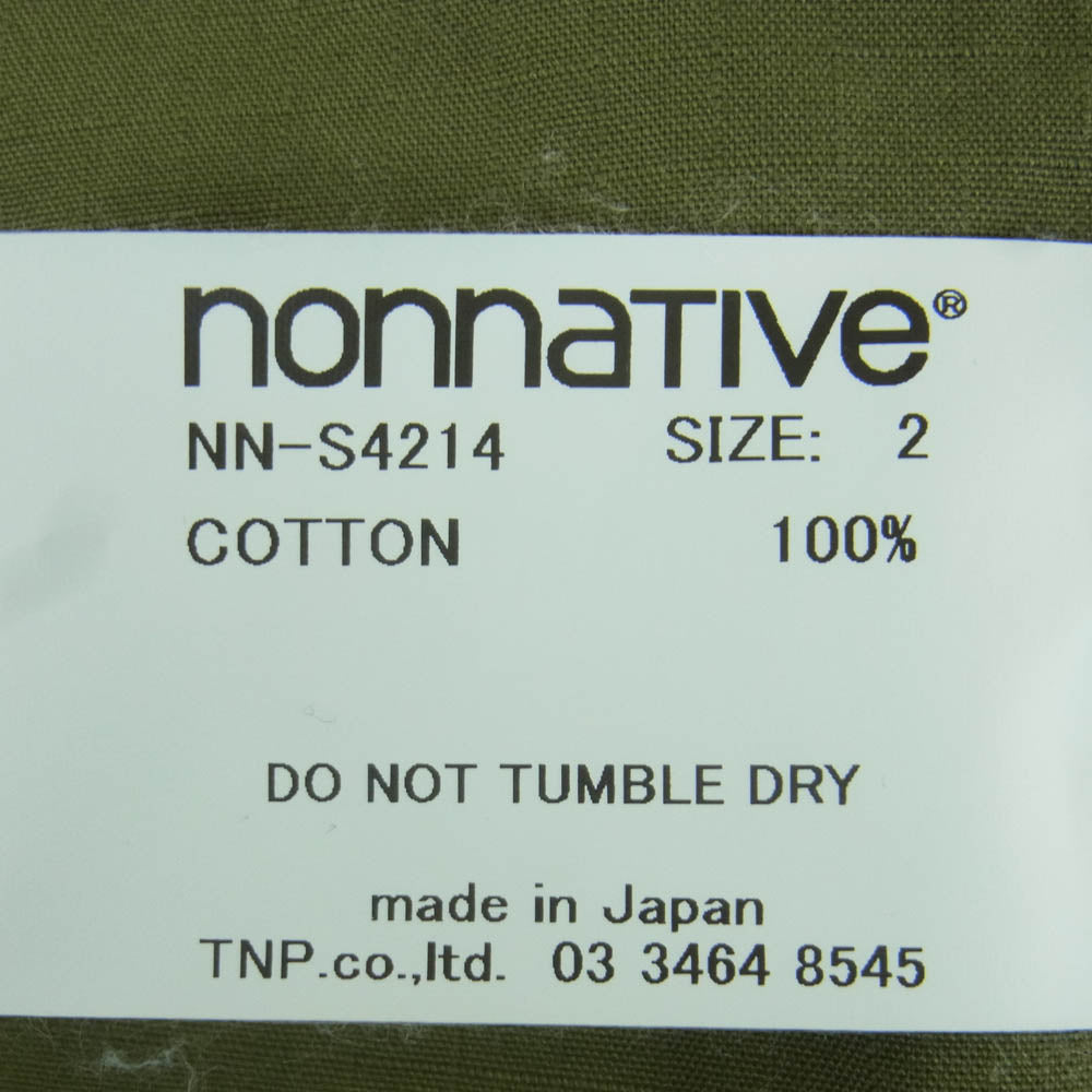 nonnative ノンネイティブ NN-S4214 RANCHER S/S SHIRT COTTON RIPSTOP リップストップ 半袖 シャツ グリーン系 2【中古】