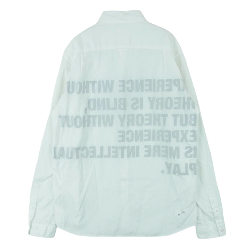uniform experiment ユニフォームエクスペリメント 18AW UE-189012 PHILOSOPHY REGULAR COLLAR SHIRT 長袖 シャツ コットン 日本製 ホワイト系 2【中古】