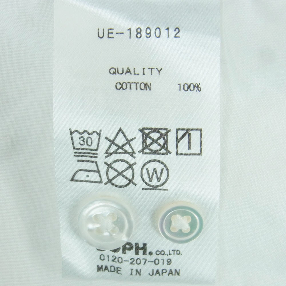 uniform experiment ユニフォームエクスペリメント 18AW UE-189012 PHILOSOPHY REGULAR COLLAR SHIRT 長袖 シャツ コットン 日本製 ホワイト系 2【中古】