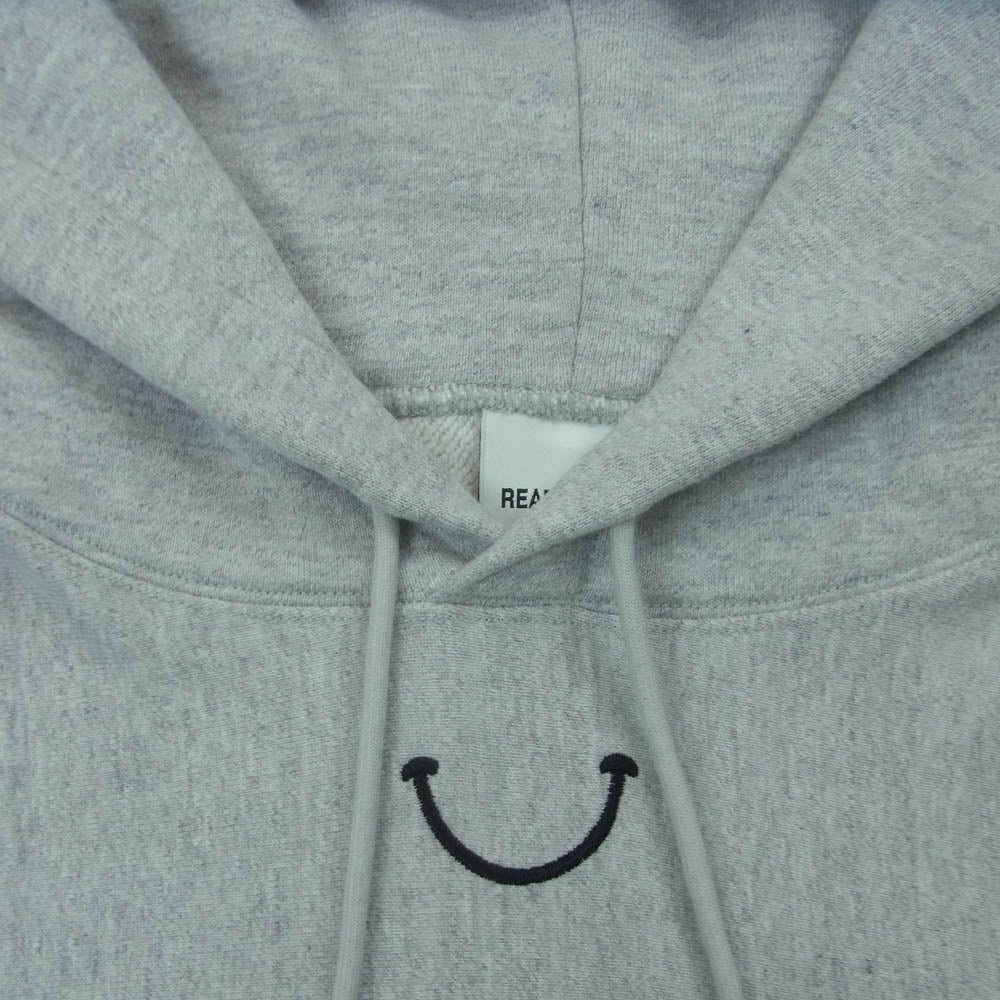 READY MADE レディメイド 23AW RE-CO-GY-00-00-245 Destruction is aiso creation smile hoodie スマイル刺繍 バックロゴ プリント フーディ パーカー グレー系 XL【中古】