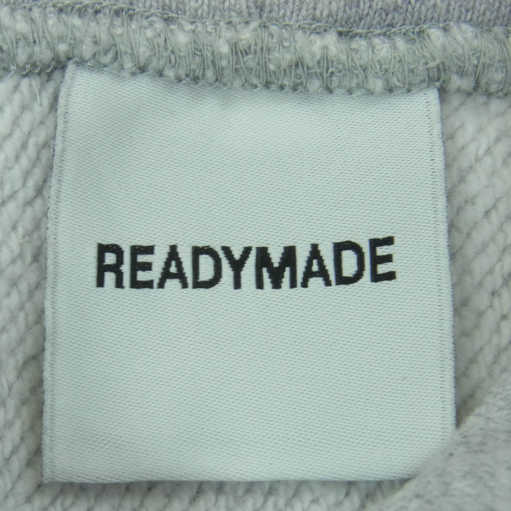 READY MADE レディメイド 23AW RE-CO-GY-00-00-245 Destruction is aiso creation smile hoodie スマイル刺繍 バックロゴ プリント フーディ パーカー グレー系 XL【中古】