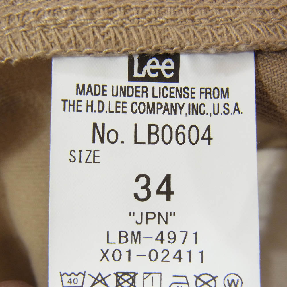 STANDARD CALIFORNIA スタンダードカリフォルニア LB0604 ×LEE Frisco Work Pants リー ワーク パンツ ブラウン系 34【中古】