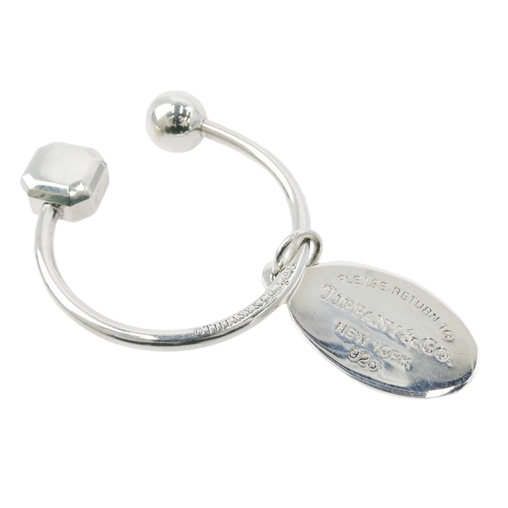 TIFFANY&Co. ティファニー オーバル タグ スクリューボール キーリング シルバー系【中古】