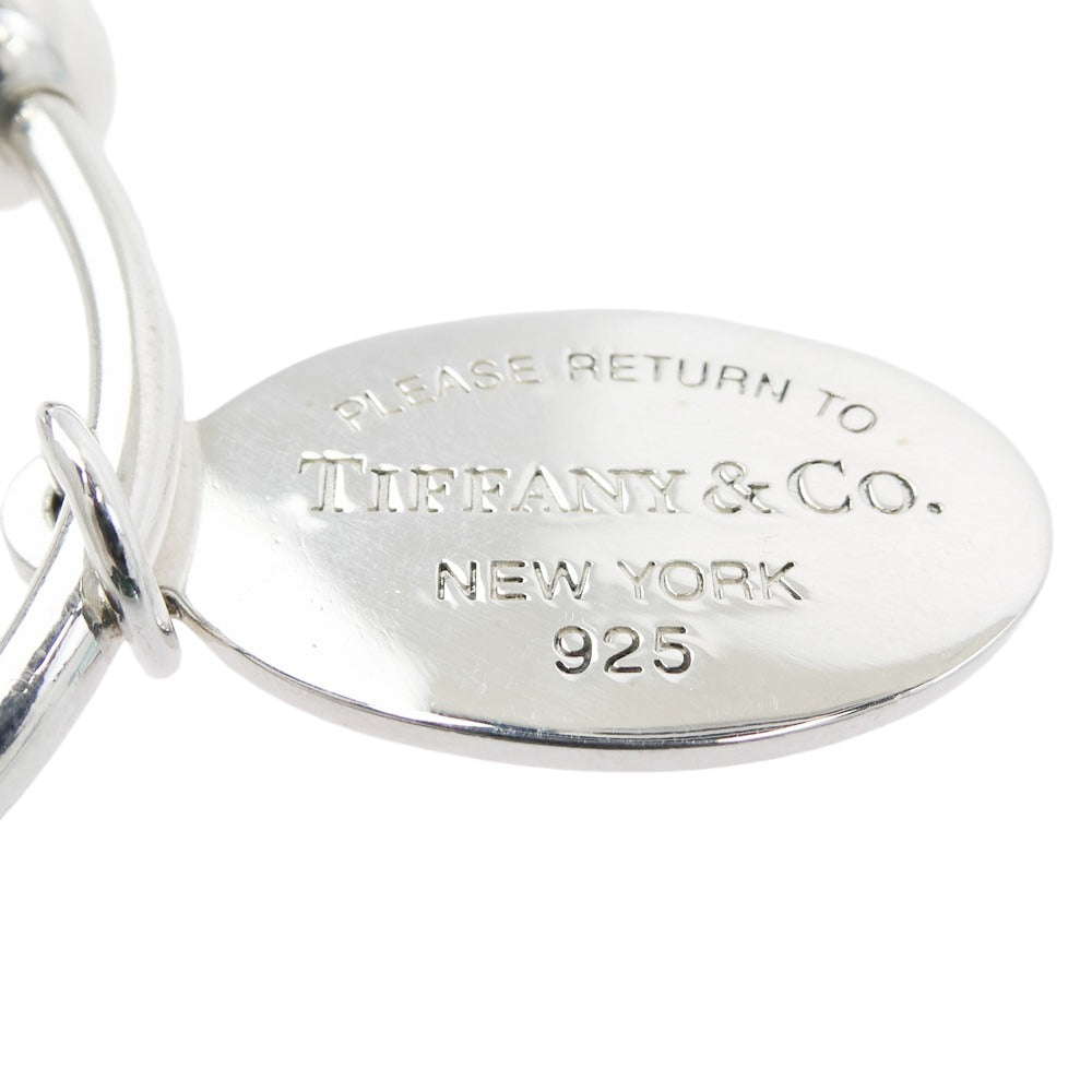 TIFFANY&Co. ティファニー オーバル タグ スクリューボール キーリング シルバー系【中古】