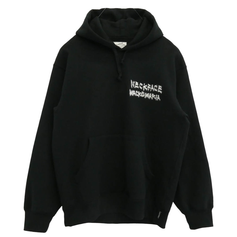WACKO MARIA ワコマリア ×NECK FACE HEAVY WEIGHT PULLOVER HOODED SWEAT SHIRT ネックフェイス プルオーバーパーカー ブラック系 L【中古】