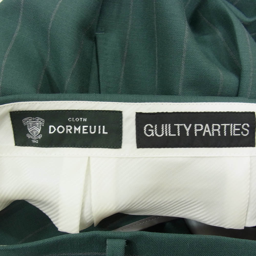 WACKO MARIA ワコマリア DORMEUIL ドーメル ウール モヘア ストライプ ストレートフィット トラウザース スラックス グリーン系 L【中古】