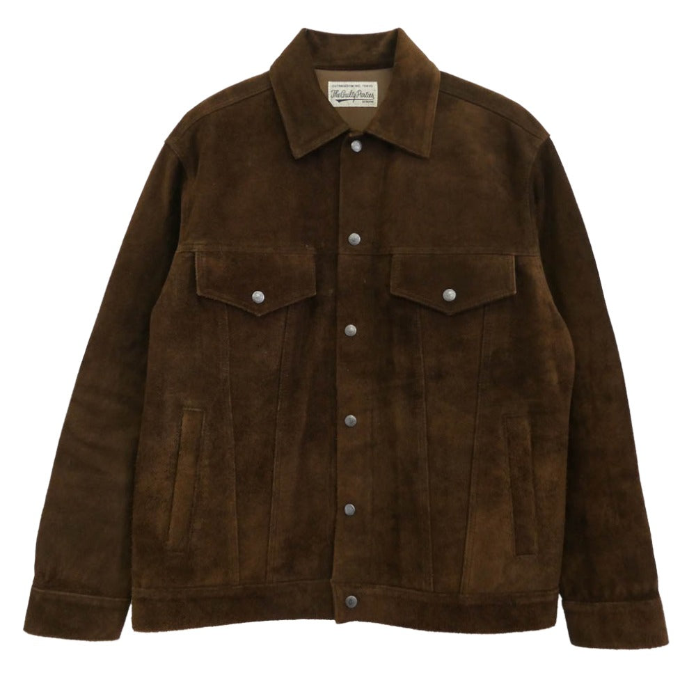 WACKO MARIA ワコマリア SUEDE LEATHER TRUCKER JACKET スエード レザー トラッカージャケット ブラウン系 M【中古】
