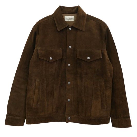 WACKO MARIA ワコマリア SUEDE LEATHER TRUCKER JACKET スエード レザー トラッカージャケット ブラウン系 M【中古】