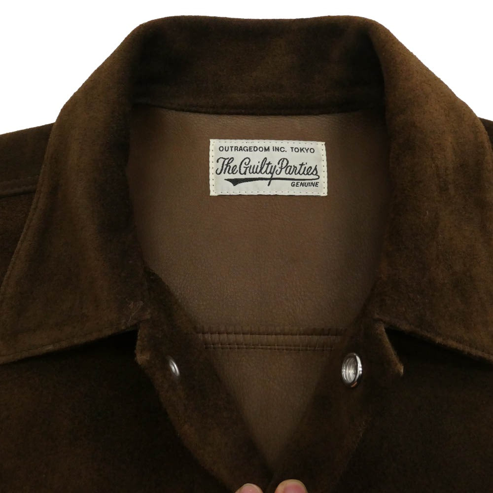 WACKO MARIA ワコマリア SUEDE LEATHER TRUCKER JACKET スエード レザー トラッカージャケット ブラウン系 M【中古】