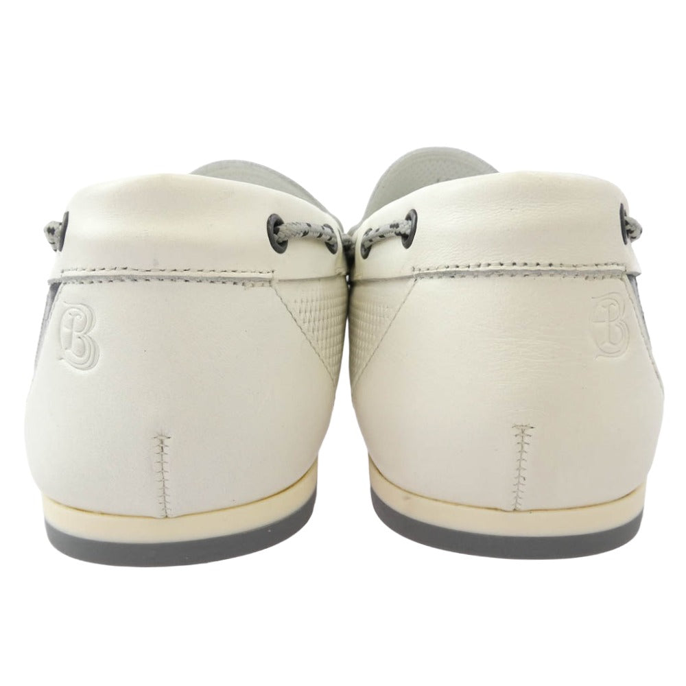 LANVIN en Bleu ランバンオンブルー 086190C パンチングメッシュ スリッポン ドライビングシューズ ホワイト系 26【極上美品】【中古】