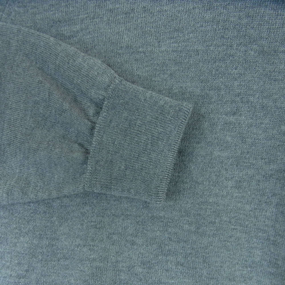 JOHN SMEDLEY ジョンスメドレー 英国製 ポケット付き モックネック ボトルネック ピュアウール ニット セーター グレー系 M【中古】