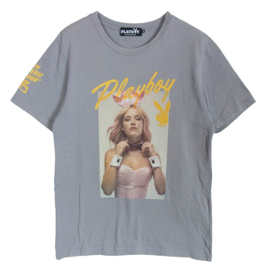 HYSTERIC GLAMOUR ヒステリックグラマー 12181CT03 ×PLAY BOY プレイボーイ ASHLEY SMITH アシュリー スミス プリント フォト 半袖 グレー系 S【中古】