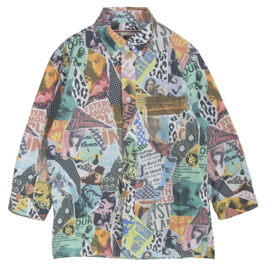 HYSTERIC GLAMOUR ヒステリックグラマー 0222AH03 ヒスガール 総柄 ガールフォト プリント 七分袖 マルチカラー系 S【中古】
