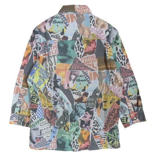 HYSTERIC GLAMOUR ヒステリックグラマー 0222AH03 ヒスガール 総柄 ガールフォト プリント 七分袖 マルチカラー系 S【中古】