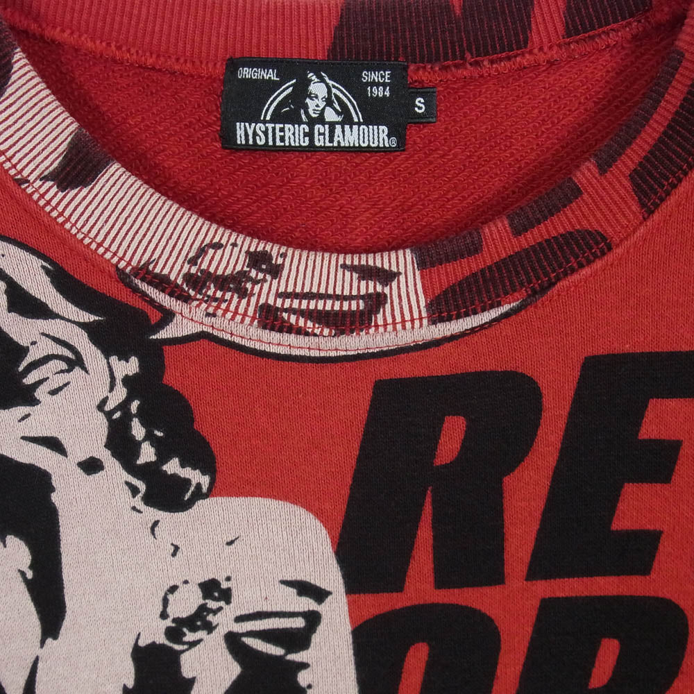 HYSTERIC GLAMOUR ヒステリックグラマー 20SS 02201CS01 HG SOUND REVOLUTION サウンド レボリューション 総柄 レッド系 S【美品】【中古】