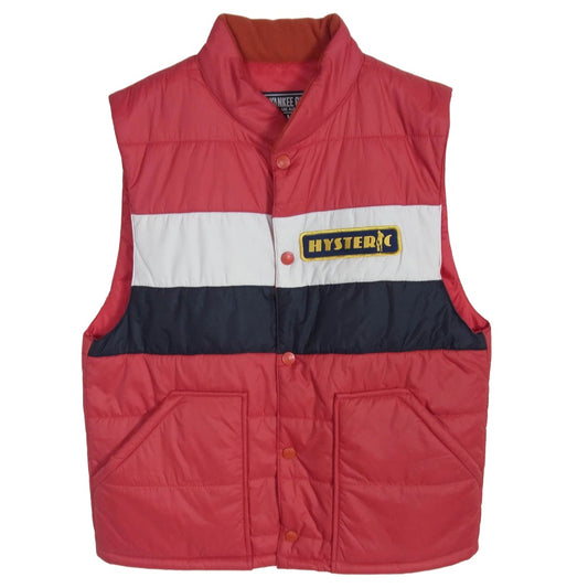 HYSTERIC GLAMOUR ヒステリックグラマー 22AW 02223AV04 HYS GOOD TIMES アップリケ レーシング 中綿 ベスト レッド系 M【美品】【中古】