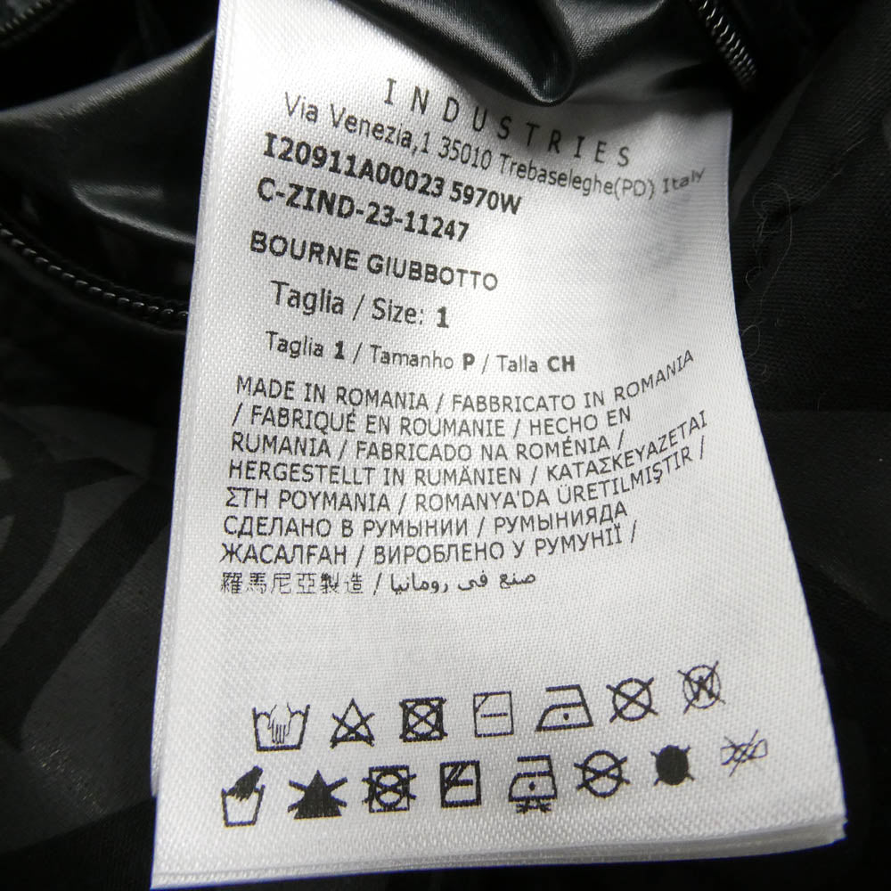 MONCLER モンクレール 23AW I20911A00023 BOURNE 総柄 ロゴワッペン ダウン ジャケット ブラック系 1【極上美品】【中古】