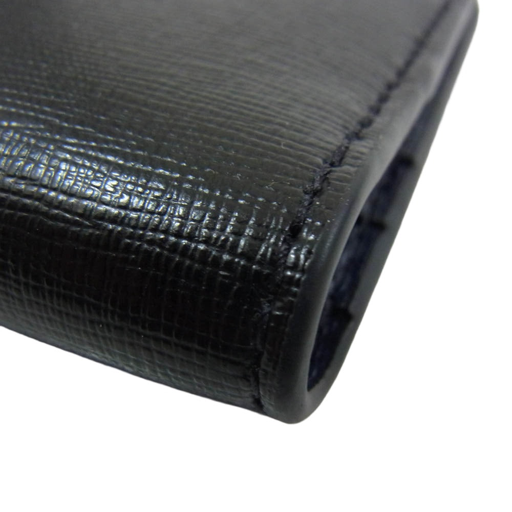 Tory Burch トリーバーチ ロビンソン レザー 長財布 ブラック系【中古】