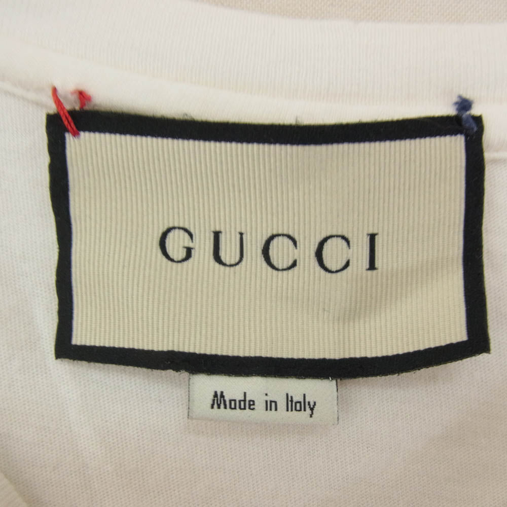 GUCCI グッチ 18SS 493117 X9X99 レオパード パンサー ヴィンテージロゴ プリント ダメージ加工 半袖 Tシャツ ホワイト系 サイズ表記無【中古】