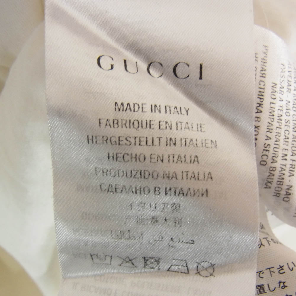GUCCI グッチ 18SS 493117 X9X99 レオパード パンサー ヴィンテージロゴ プリント ダメージ加工 半袖 Tシャツ ホワイト系 サイズ表記無【中古】